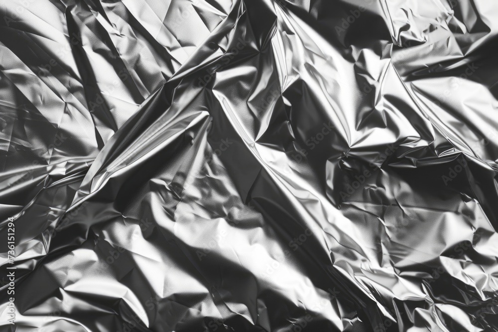 Poster a black and white photo of a sheet of foil. suitable for various applications