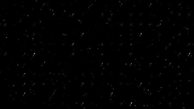 Template animation of evenly spaced spoons of different sizes and opacity. Animation of transparency and size. Seamless looped 4k animation on black background with stars