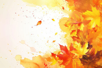 Obraz na płótnie Canvas A painting depicting a bunch of autumn leaves. Ideal for adding a touch of nature and warmth to any space