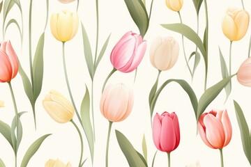 A beautiful bunch of pink and yellow tulips on a white background. Perfect for adding a touch of color and elegance to any project