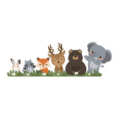 wild animals greeting background cartoon