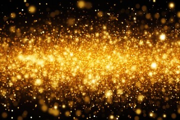 Obraz premium A shiny gold glitter background contrasted against a dark black backdrop. Perfect for adding a touch of sparkle and glamour to any design