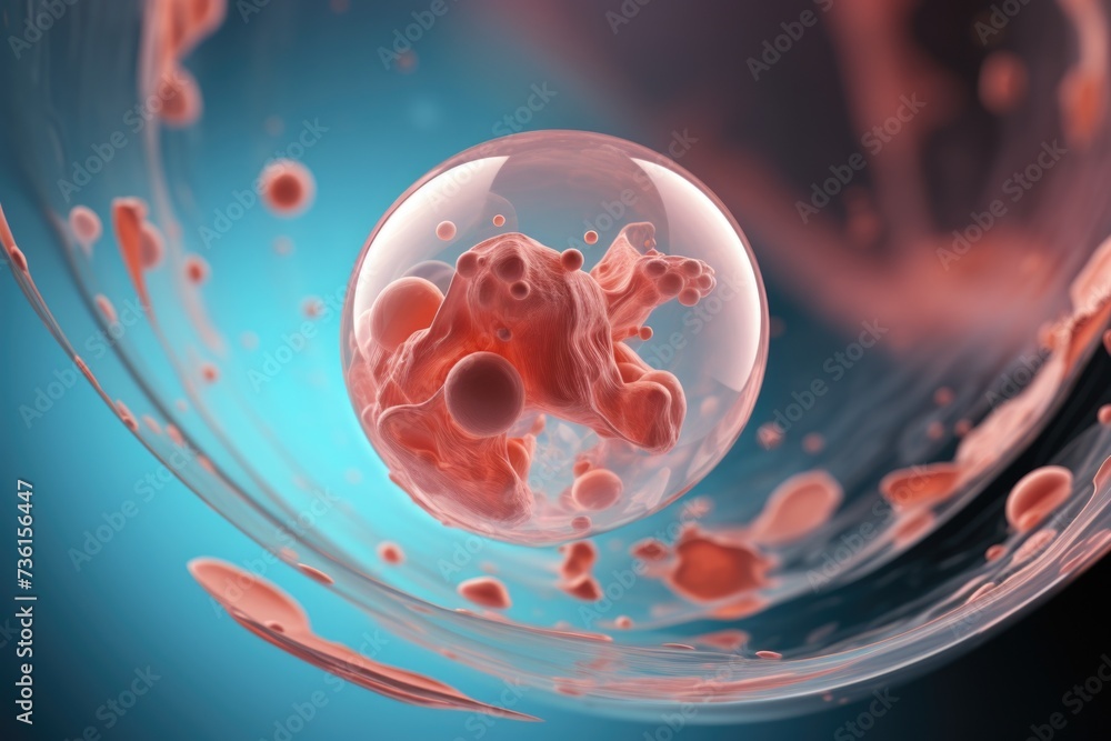 Poster A detailed close-up of a ball made of liquid. Can be used to represent concepts like fluid dynamics, scientific experiments, or abstract art