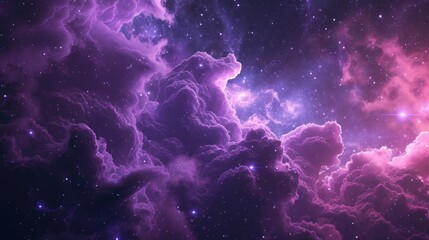 Majestic pink and purple nebula in deep space astronomy exploration - obrazy, fototapety, plakaty
