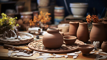 Set for pottery hobby.
