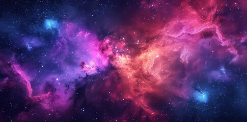 Majestic pink and purple nebula in deep space astronomy exploration