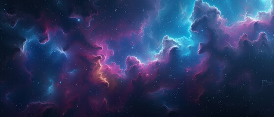 Fototapeta na wymiar Vibrant cosmic clouds and starlight in a colorful galaxy exploration