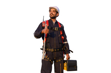 industrial plant maintenance engineering on transparent background,PNG	