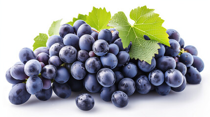 Pile of grapes varieties isolated on white background. closeup of grapevine set with grapes of...