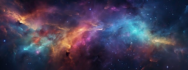 deep and colorful galaxy - obrazy, fototapety, plakaty