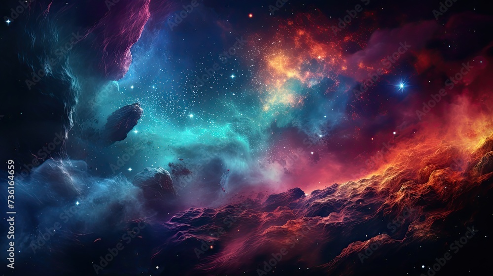 Canvas Prints deep and colorful galaxy