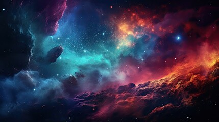 Fototapeta premium deep and colorful galaxy