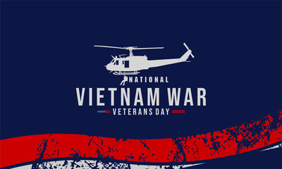 Vietnam War Veterans Day poster. Vector background