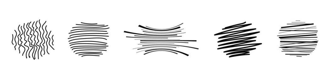 Big Set of Hand drawn scribble doodle. Abstract Patterns. round Abstract black lines of Backgrounds. modern trendy Vector illustration.