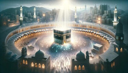 Divine Illumination at the Kaaba - obrazy, fototapety, plakaty