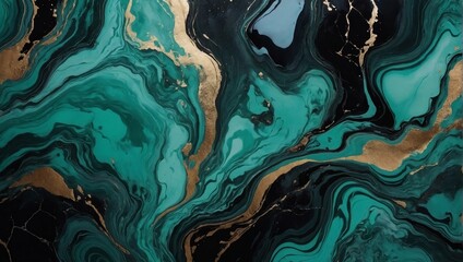 Seafoam green abstract black marble background art paint pattern ink texture watercolor satin bronze fluid wall. - obrazy, fototapety, plakaty