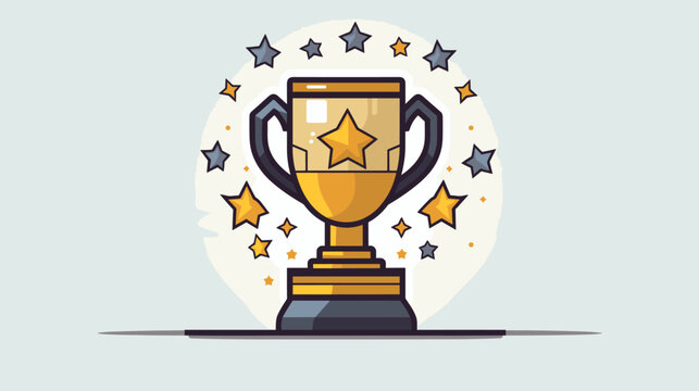 Pixelated trophy icon on a smartphone screen  representing achievements and gamification in mobile apps. simple Vector Illustration art simple minimalist illustration creative
