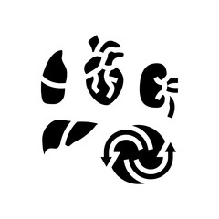 organ transplant surgery hospital glyph icon vector. organ transplant surgery hospital sign. isolated symbol illustration