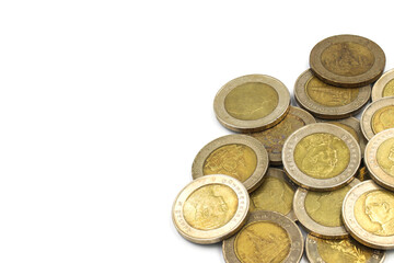 coins isolated on white