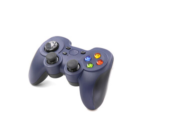 Joystick on white background, isolated close-up. Bangkok thailand 19/4/2020