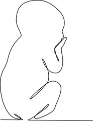 continuous line of a little baby