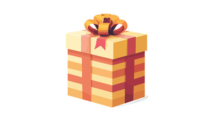 Gift box flat vector isolated on white.