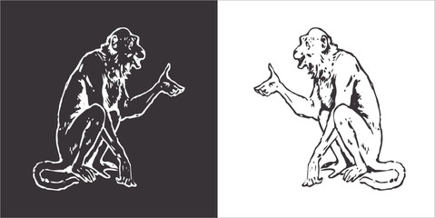 Illustration vector graphics of monkey icon