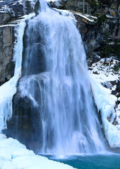 Krimmler Wasserfälle im Winter, Krimml, Salzburger Land, Nationalpark Hohe Tauern, Österreich