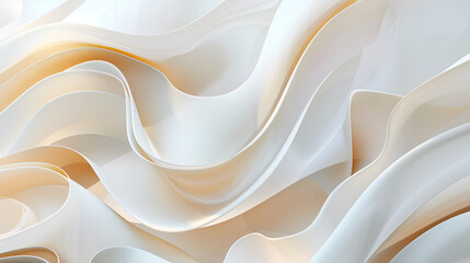 Obraz premium Closeup of rippled white silk fabric texture background,A white abstract painting of a white abstract background with white and light 