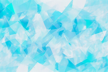 青の背景、幾何学模様、ポリゴン、クリスタル、水色