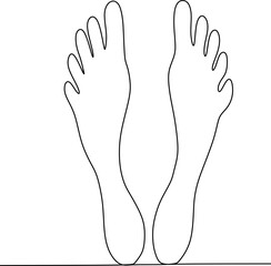 continuous line of the soles of the feet