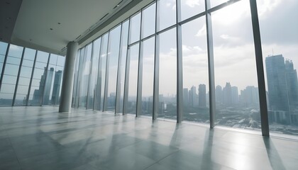 Interior of office building view of modern business skyscrapers glass and sky view landscape of commercial building in central city