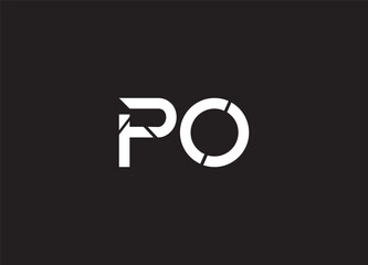 P initial circle company or PO OP logo green