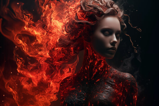 Goddess of flame Göttin der Flamme 炎の女神