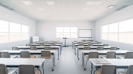 Fototapeta na wymiar Empty classroom at high school