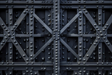 Black metal bridge jacking structure. Background image. Created with Generative AI technology