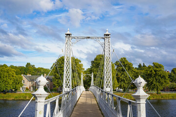 Infirmary Bridge over the river Ness and Ness Islands in Inverness