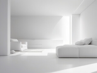 the crisp white minimalism background is characterized by its pure and clean design, which contributes to a modern aesthetic