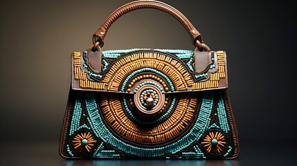 A vintage-inspired beaded handbag for women, retro craftsmanship, and intricate beadwork, mockup,...