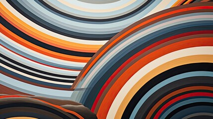 Dive into a world of circular stripes, each one a different style and texture, all coming together to create a stunning visual feast on a blank canvas