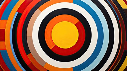 Dive into a world of circular stripes, each one a different style and texture, all coming together to create a stunning visual feast on a blank canvas