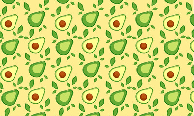 vector seamless pattern with avocado