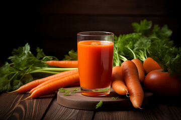 Vegetable Juice Concept: Carrot Juice.