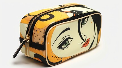 Stylish Makeup Bag A chic compact makeup bag with  AI generated illustration