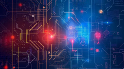 Fototapeta premium High tech geometry and connection system dark background cpu technology background Circuit board containing the computer central processing unit