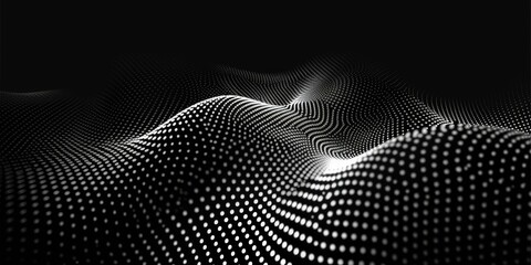black and white wavy lines surface wave background,  technology, digital, communication, 5G, science,music,futuristic,wavy flowing dynamic