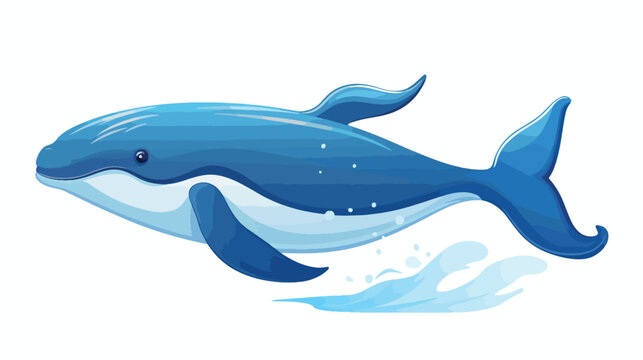 Flat logo of vector whale illustration. Vector.