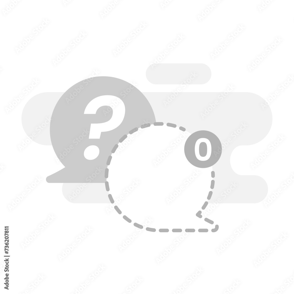 Poster no messages or questions yet concept illustration flat design vector. modern graphic element for emp