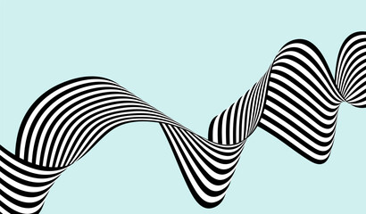 Wave abstract background, black and white wavy stripes or lines design,optical art.