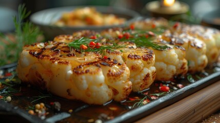 a grilled cauliflower steak